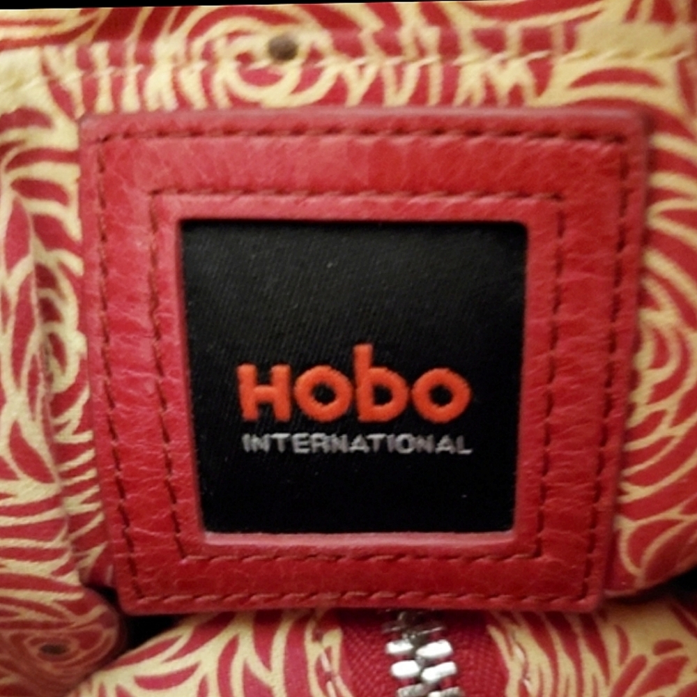 HOBO Int'l RARE Red Leather Pull String Backpack - Picture 4 of 9